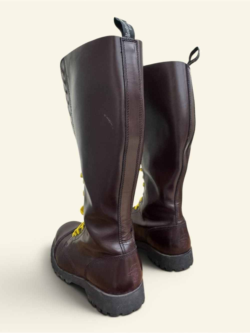 Oxblood Boots & Braces Bordeaux Burgundy Rangers Boots 20 Hole Steel Toe SIZE 8 - Picture 5 of 16